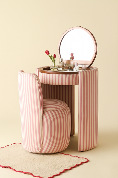 Upholstered Vanity & Stool Set