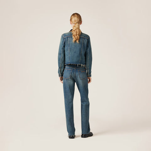Denim blouson jacket