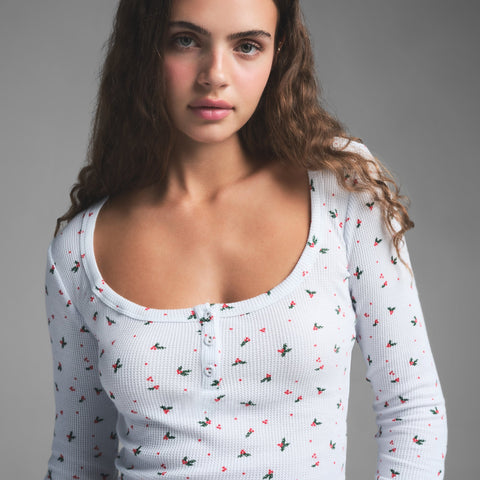 LONG SLEEVE HENLEY AND SHORT SET