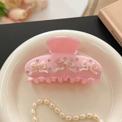 Bow hair claw clip