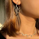 Water Wave Earrings - Gold/Silver