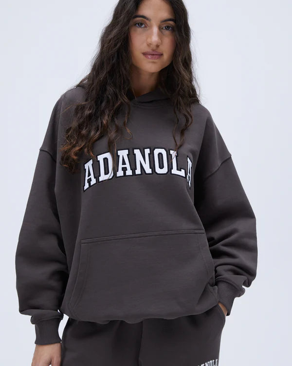Varsity Oversized Hoodie - Coffee Bean