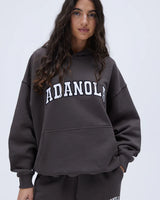 Varsity Oversized Hoodie - Coffee Bean