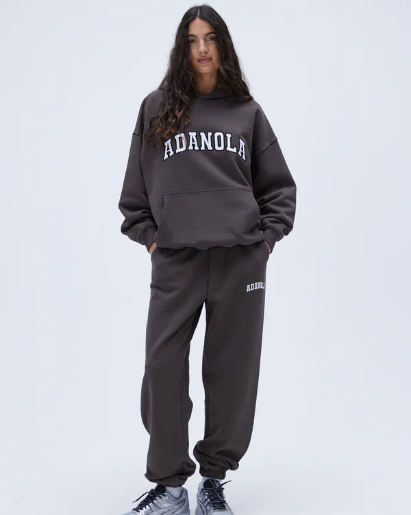 Varsity Oversized Hoodie - Coffee Bean